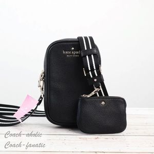 Kate Spade Rosie Pebbled Leather North South Phone Zip Crossbody Black